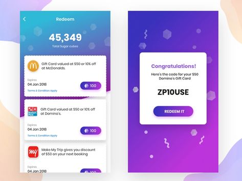 Coupon App, Loyalty Program Design, Pocket App, Make My Trip, Sticker App, Card Ui, Style Guide Design, App Interface Design, Mobile Ui Design