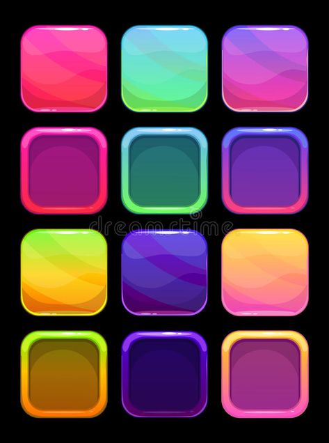 Funny bright colorful ui elements. Square buttons and frames for app design #Sponsored , #Affiliate, #sponsored, #colorful, #Funny, #elements, #ui Game Button, App Frame, Ui Buttons, Candy Games, Game Gui, Button Game, 2d Game Art, Space Games, Game Interface