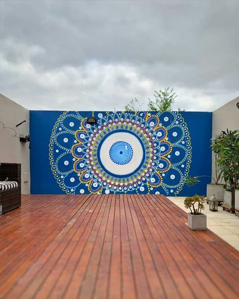 Evil Eye Bedroom Ideas, Evil Eye Mural, Wall Design Painted, Party Paper Flowers, Evil Eye Art, Art Sketches Doodles, Painted Floor, Bedroom Murals, Backyard Porch