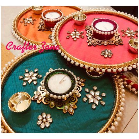 Rakshabandhan Dish Decoration, Aarathi Thattu For Wedding, Arathi Plates Indian Weddings, Decorative Aarti Thali, Aarti Plate Decoration For Wedding, Arathi Plate Decoration, Rakhi Thali Decoration Ideas Handmade, Thali Decoration Ideas For Rakhi, Arti Thali Decoration For Wedding