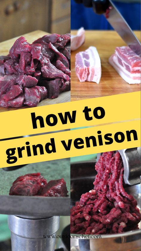 how to grind venison How To Process Deer Meat, Grinding Venison Recipes, Deer Butchering Station, Processing Deer Meat, How To Process A Deer At Home, Venison Processing Recipes, Processing Venison, Ground Venison Recipes Easy, Ground Deer Meat Recipes