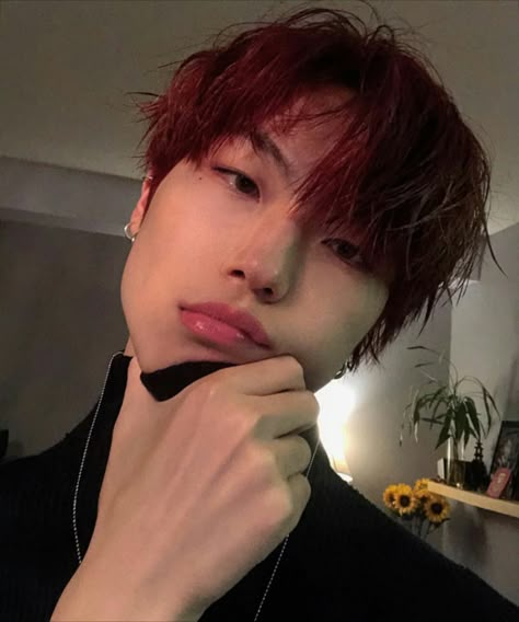 Red Hair Wallpaper, Red Hair Korean, Hair Wallpaper, Red Hair Boy, Red Hair Men, Dark Red Hair, Racun Shopee, Handsome Asian Men, Cute Asian Guys