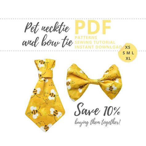 Pet neck tie and bow instructions / Dog collar accessories image 0 Dog Bow Tie Diy Free Pattern Printable, Dog Sewing Projects, Diy Dog Bowtie Pattern, Pet Collars Diy, Dog Collar Accessories, Dog Bow Tie Pattern Sizes, Dog Bow Tie Pattern, Dog Wedding Accessories, Pet Bow Tie Pattern