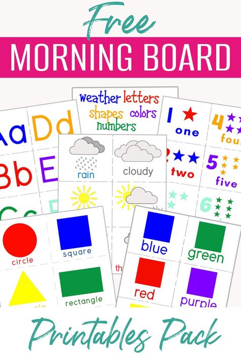 Morning Board Preschool Free Printables - Circle Time Activities | Printable Planner by  Vanessa Finney Circle Time Board For Preschool, Free Circle Time Board Printables, Homeschool Preschool Circle Time Board, Circle Time Charts Preschool, Weekly Focus Board Preschool Printable Free, Circle Time Printables Free, Circle Time Binder Free Printable, Preschool Classroom Posters Free Printables, Pre K Circle Time Board