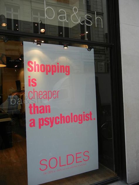 . Cheaper Than Therapy, Window Displays, Beauty Quotes, Retail Therapy, Amazing Quotes, Visual Merchandising, Window Display, Sale Event, Store Design