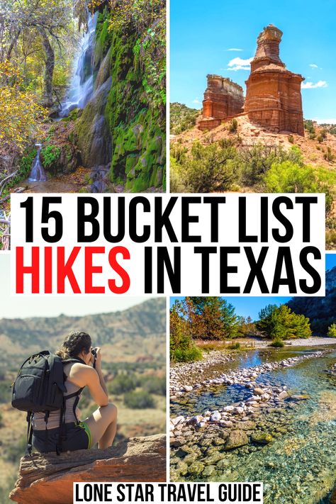 Looking for the best hiking in Texas? We've rounded up 15 bucket-list-worthy hiking trails in Texas! best texas hikes | best places to go hiking in texas | best texas hiking trails | best state parks in texas | national parks in texas | hikes in texas with waterfalls | best hikes in texas hill country | texas bucket list | best things to do in texas | best hikes near austin tx | best hikes near dallas tx | best hikes near houston tx | where to go hiking in texas | best texas hiking spots | National Parks Texas, State Parks In Texas, Hiking Destinations Usa, Hikes In Texas, Texas Hikes, Texas Hiking Trails, Hiking Bucket List, Texas Hiking, Texas Camping