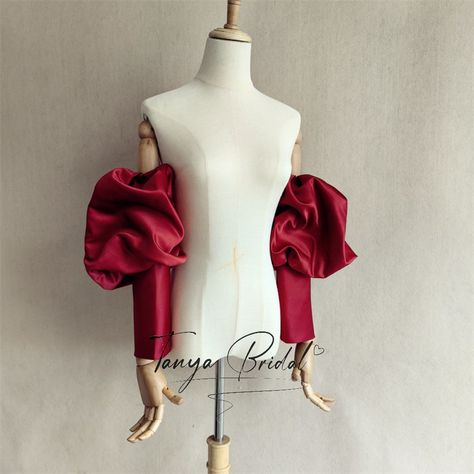 Dark Red Romantic Puffy Satin Detachable Sleeves For Wedding Dress Elegant Romovable Sleeves With Buttons Arm Bride Accessories - AliExpress 320 Sleeves For Wedding Dress, Wedding Dress Elegant, Detachable Sleeves, For Wedding Dress, Bride Accessories, Elegant Wedding Dress, Dress Elegant, Dark Red, Wedding Accessories