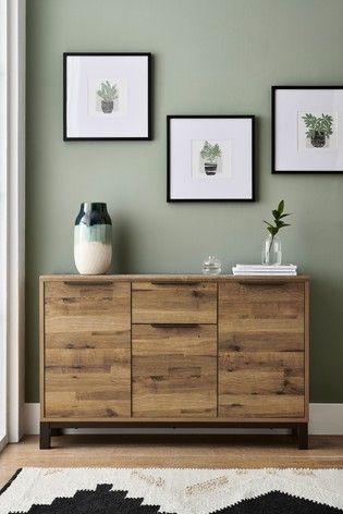 Compact Large Sideboard Bronx Next Furniture, Dark Oak Furniture, Oak Furniture Living Room, Sideboard Decor, Next Furniture, Sideboards Living Room, Hallway Console, Console Table Hallway, Small Sideboard