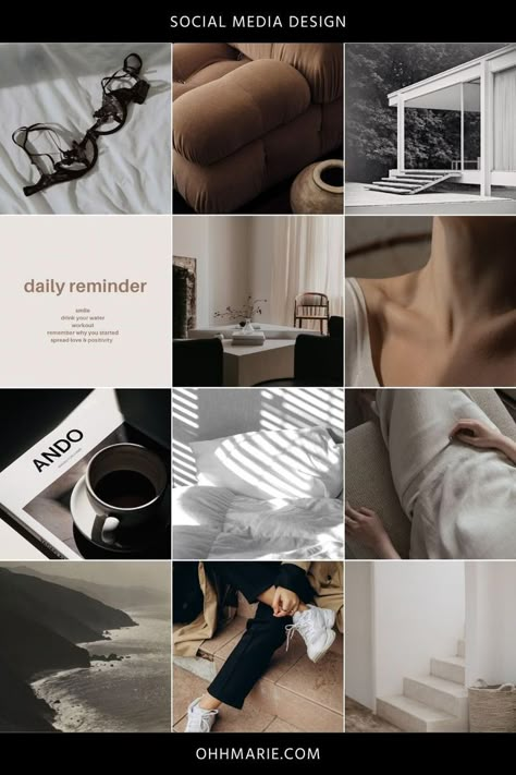 Instagram feed aesthetic theme layout in neutral colors: sand brown, beige, and off-white | Photos curated by Marija Stankovic | Follow me on IG: @ohhmarie.collages | #earthtones #beigeaesthetic #creamaesthetic #instagramideas #instagramlayout #instagramplanner #instagraminspiration #blogger #lifestylebrand Instagram Aesthetic Color Scheme, Black And Neutral Aesthetic, Ig Feed Layout, Beige Instagram Theme, Instagram Neutral Aesthetic, Beige Aesthetic Instagram, Best Instagram Feed Layout, Brown Instagram Feed, Fashion Designer Instagram Feed