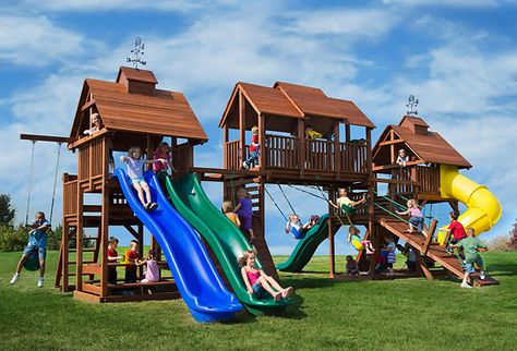 Playground Backyard Diy, Backyard Playset, Kids Backyard, Adventure Mountain, Backyard Swings, Playground Set, Diy Playground, Wooden Playset, Big Backyard