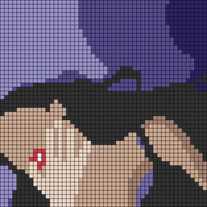 Alpha pattern #157488 | BraceletBook Bridgerton Pixel Art, The Weeknd Alpha Pattern, Olivia Rodrigo Crochet Tapestry, Pixel Face Art, Sabrina Carpenter Pixel Art, Album Cover Tapestry Crochet, Olivia Rodrigo Alpha Pattern, Olivia Rodrigo Perler Beads, Crochet Olivia Rodrigo