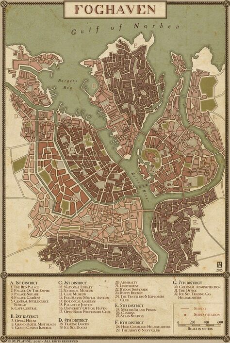 Cool steampunk city Steampunk City, Cartographers Guild, Fantasy City Map, Fantasy Map Making, Imaginary Maps, Fantasy World Map, Tabletop Rpg Maps, Rpg Map, Town Map