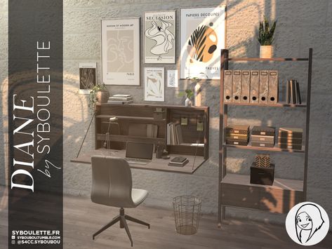 [DOWNLOAD] Diane office set | Syboulette on Patreon Lotes The Sims 4, Sims Furniture, Die Sims 4, Mod Furniture, Pelo Sims, Sims 4 Game Mods, Sims Ideas, Ikea Chair, Los Sims