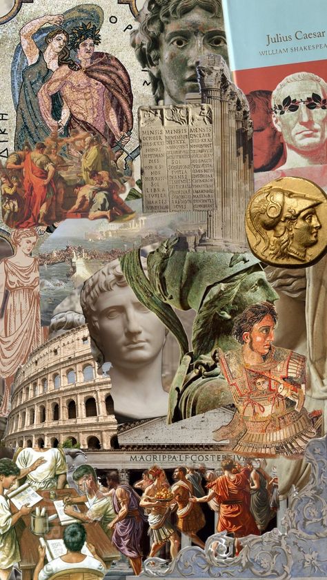 #rome #historical #art #sculpture #roman #romanempire #latin Roman Wallpaper Aesthetic, Ancient Rome Background, Ancient Rome Paintings Aesthetic, Roman Forum Aesthetic, Roman Culture Ancient Rome, Ancient Rome Aesthetic, Roman Culture, Roman Myth, Collage Landscape