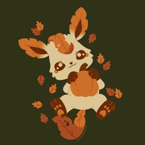 Autumn Leafeon Pokemon, Leafeon Autumn, Shiny Leafeon, Fall Pokemon, Leafeon Pokemon, Plant Pokemon, Halloween Pokemon, Iphone Customization, Draw Pokemon