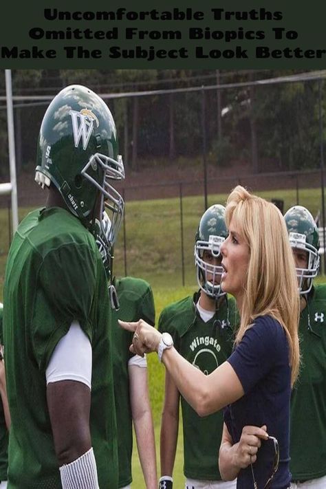 Uncomfortable Truths Omitted From Biopics To Make The Subject Look Better Uncomfortable Truths, High School Movies, Michael Oher, Best Teen Movies, Football Movies, Blind Side, Corey Feldman, The Blind Side, Chris Kyle