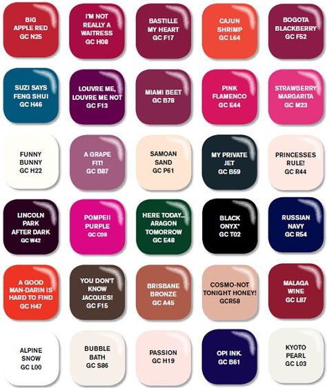 Gel Polish Colors Summer, Opi Gel Polish Colors Summer, Opi Nail Polish Color Chart, Opi Gel Nail Polish Colors, Opi Gel Polish Colors, Opi Gel Colors, Gel Opi, Opi Gel Nail Polish, Malaga Wine