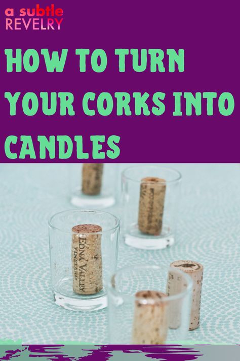 Here’s a new decorative twist! Turn your corks into candles. A Subtle Revelry shows you why you want to keep your corks. Some people keep the decorative wine bottles to use them as vases for flowers. Now you can save all those corks. And if you want more you can even buy corks in bulk. The more corks you make into candles the more you have to light up all around your home - even use them for parties - just like you would a regular candle. Learn more… #corkcandles #lightupcorks #corklighting Cork Lighting, Wine Cork Candle Holder, Decorative Wine Bottles, Wine Cork Candle, Cork Candle, Awesome Party Favors, Picnic With Friends, Vases For Flowers, Diy Wax