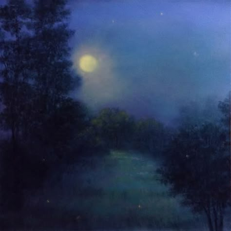 Soft Pastel Art, Moonlight Painting, Night Sky Painting, Landscape Tattoo, Moon Painting, Night Landscape, Canvas Painting Designs, Sky Painting, Night Painting