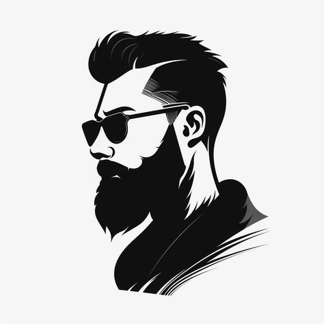 Black Vector Clipart Icons - Head , Dominic TT on ArtStation at https://www.artstation.com/artwork/6NkBYN Graphic Design Principles, Illustration Prompts, Personal Logo Inspiration, Beard Vector, Vector Line Art, A Darker Shade Of Magic, Raster To Vector, Drawing People Faces, Blur Photo Background