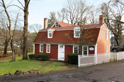 Gambrel House Exterior Color Schemes, Gambrel House, Exposed Ceilings, House Addition, House Shutters, Gambrel Roof, Colonial Exterior, Pine Timber, Old Fireplace