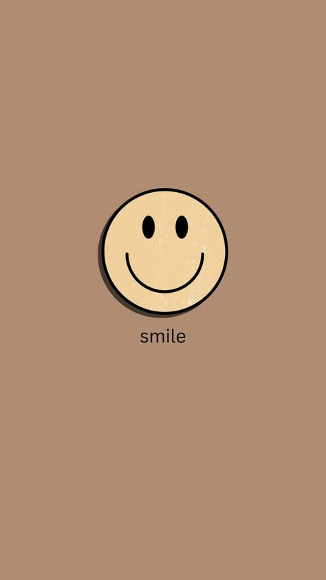 Ios 16 Brown Wallpaper, Brown Smile Wallpaper, Brown Smiley Face Wallpaper, Smile Wallpaper Aesthetic, Aesthetic Brown Wallpaper, Wallpaper Ios 16, Charlie Brown Wallpaper, Cute Wallpapers For Android, Blue Butterfly Wallpaper