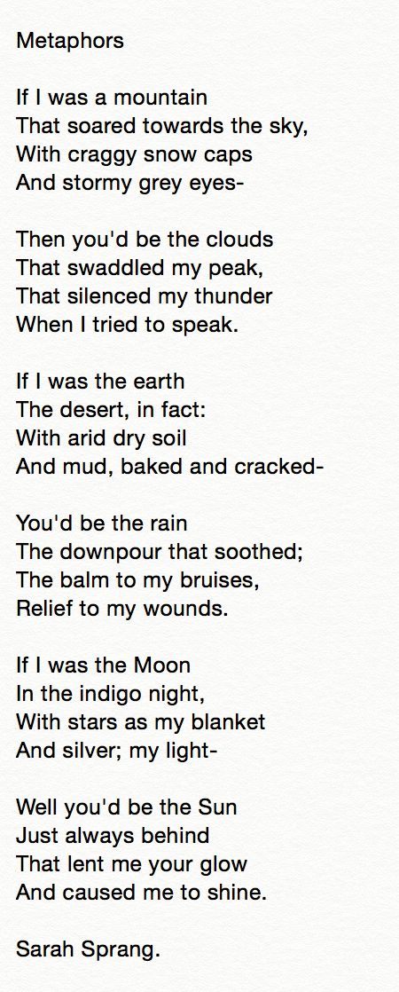 metaphors mountain clouds desert rain moon sun sarah sprang poem Poems About The Desert, Good Metaphors, Rain Metaphors, Metaphoric Poems, Desert Poem, Poetic Metaphors, Metaphors Quotes, 20 Line Poems, Beautiful Metaphors