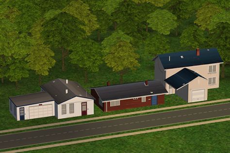 3 little houses from Life is Strange, as neighborhood deco  My newest idea is to convert a lot of stuff from this game. Because it’s an awesome game! And it’s kinda sim-style, if I can say so XD. My first project was some houses as neighborhood... Sims 2 Games, Bright Color Schemes, The Sims 2, World Decor, Nuclear Power Plant, Best Sims, Sims House, Life Is Strange, Sims 2