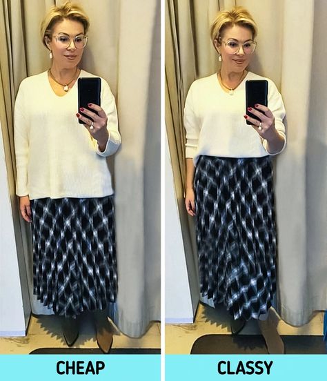 A Stylist Shows the Fashion Mistakes Most Women Make With Their Looks / Bright Side Kate Middleton Style Outfits, Dressing Sense, Estilo Real, Casual Skirt Outfits, 60 Fashion, Shirt Dress Style, Katie Holmes, Fashion Mistakes, Clothing Hacks