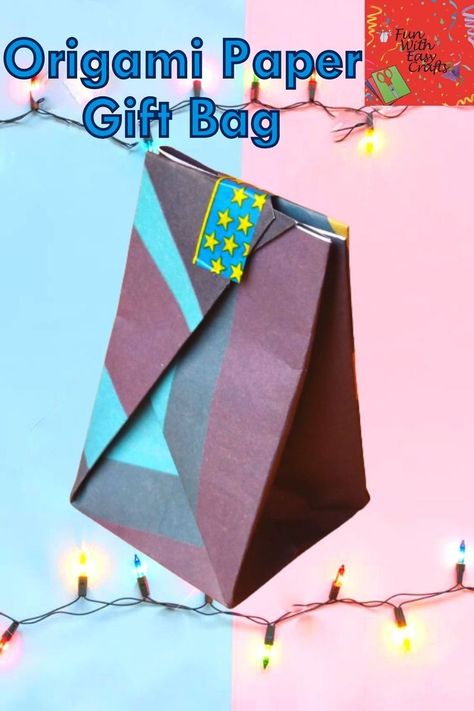 If you wanna make a paper gift bag with just folding then you have to check this out. Have a FUN!!!TASTIC Folding....... Origami Bags, Origami Gift Bag, Bag Origami, Origami Gifts, Origami Bag, Gift Bags Diy, Easy Origami, Paper Gift Bags, Origami Art