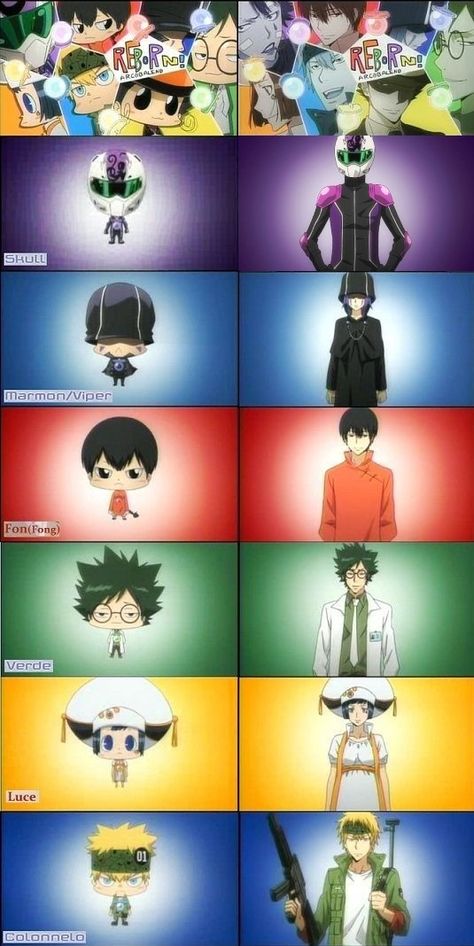 Katekyo Hitman Reborn- arcobaleno Vongola Family, Otaku Day, Reborn Anime, Katekyo Hitman Reborn, Reborn Katekyo Hitman, Hitman Reborn, Cute Anime, All Anime, New Ideas