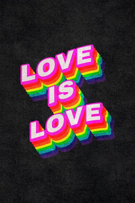 Love Is Love Wallpaper Pride, Love Is Love Wallpaper, Lgbtq Wallpapers, Word Typography, Letters Typography, Rainbow Words, Lgbt Quotes, Pride Quotes, Hot Pink Lips