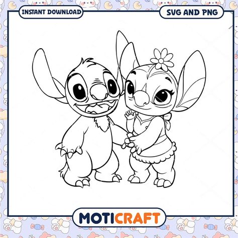 Cute Stitch and Angel Coloring SVG for Kids Download Check more at https://moticraft.com/product/cute-stitch-and-angel-coloring-svg-for-kids-d/ Cute Stitch, Stitch And Angel, Svg Free Files, Free Svg, Diy Projects, For Kids, Angel, Disney Characters, Disney