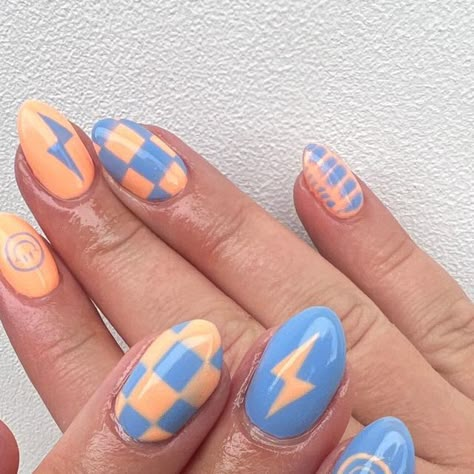 Kamry Rausch | UTAHHAIR&NAILS on Instagram: "a little mismatched set for your feed 🤍 inspo from @nailsby.hails #instagramnails #mismatchednails #summernails #brightnailinspo #utahnailtech #utahnailsalon #nailsofutah #nailartinspo" Fall Mismatched Nails, Mismatched Nails Summer, Short Nails Bright, Mismatch Nails, Mismatched Nail Art, Utah Hair, Mismatched Nails, Fun Nail Designs, Monochromatic Nails