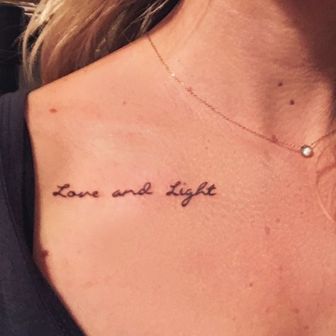 New tattoo ❤️ Love and Light ☺️ #tattoo #tattoos Light Cursive Tattoo, Love And Light Tattoo Ideas, You Are The Light Tattoo, Light My Love Tattoo, Love And Light Tattoo, Light Tattoo Ideas, Light Tattoos, Light Tattoo, Anklet Tattoos