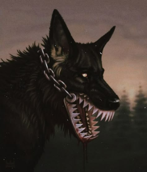 Horror Animals, Creepy Animals, Werewolf Aesthetic, Horror Vintage, Scary Dogs, Scary Animals, Arte 8 Bits, Creatures Art, Canine Art