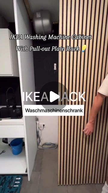 DIY - IKEA | Ikea hacks & ideas on Instagram: "Yes or No?🤩🔥💡
IKEA Hack | Washing Machine cabinet with pull-out plate. 

The HWR is becoming a stunner with the sliding door✨

@buildmyhomebytm shows you how to super hide the washing machine and install a pull-out board. 😍

Make sure to follow @myikeahacks  for more incredible hacks and home decor inspiration. 🏡✨ 

 Tag us #myikeahacks  in your next hack & idea 💡

What are your thoughts 💭 comment 👇
 
We love your ideas and hacks. If you 🫵🏻 #ikeacommunity also have IKEA IDEAS 💡 how to use an IKEA item a bit differently- share it with us and to get featured. 

©️ All Rights And Credits Reserved To The Respective Owners. DM for credit or removal.

.
#interiores #boligindretning #boligpluss #boligstyling #boligmagasinetdk #boligmagasin Sliding Door Washing Machine, Diy Washing Machine Cabinet, Ikea Washing Machine Cabinet, Washing Machine Cabinet Ideas, Hide Washing Machine, Ikea Sliding Door, Washing Machine Cabinet, Ikea Billy Hack, Ikea Hacks Ideas