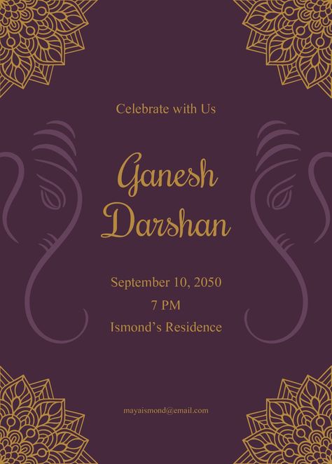 Blank Ganesha Invitation Template Ganesh Chaturthi Invitation Template, Ganesh Invitation Template, Ganesha Invitation Template, Ganpati Invitation Card Template, Ganesha Invitation Card, Ganesh Chaturthi Invitation Card, Gannu Bappa, Ganpati Invitation Card, Free Invitation Cards