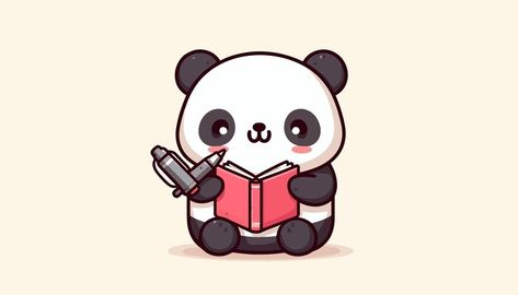 A panda is reading a book and is sitting on a table | Premium AI-generated vector Kawaii Illustration, Logo Psd, Free Business Card Mockup, Reading A Book, Poster Maker, Business Card Maker, Flyer Maker, Card Banner, Poster Invitation