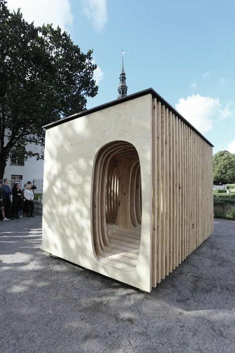 Gallery of First-Year Architecture Students Design READER Shelter in Estonia - 2 Architecture Art Nouveau, Temporary Architecture, Pavilion Architecture, Shelter Design, Architecture Panel, Wood Architecture, Structure Architecture, Architecture Student, Architecture Old