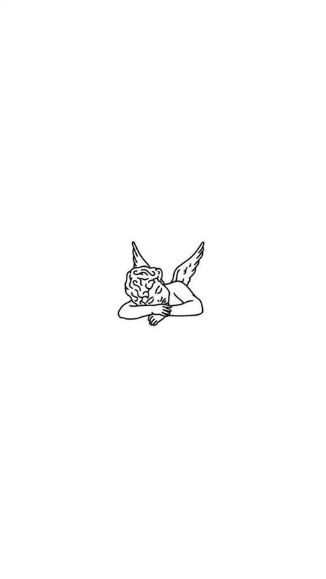 Cupid Tattoo Aesthetic, Tiny Unique Tattoos For Women, Dove And Poppy Tattoo, Tiny Halo Tattoo, Small Boy Tattoos, Let Tattoos For Women, Simple Tattoo Outlines, Simplistic Drawings, Tattoos Dainty