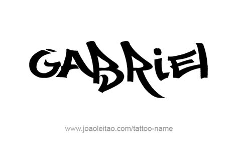 Tattoo Design Angel Name Gabriel Angel Name Tattoo, Gabriel Tattoo, Gabriel Angel, Angel Name, Fonts Style, Chinese Tattoo, Name Tattoo Designs, Funny Animal Photos, Animal Photos