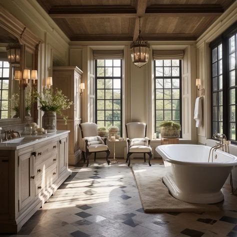 Classic Georgian Interiors, Georgian Courtyard, Georgian Style Interiors, Georgian Bathroom, Modern Georgian Interiors, Courtyard Oasis, Modern Country Bathroom, English Country Home, Modern Georgian