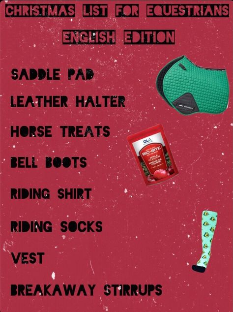 Equestrian Christmas List, What To Ask For Christmas, Equestrian Christmas, Western Ideas, Riding Shirts, Horse Treats, Leather Halter, Birthday List, Saddle Pads