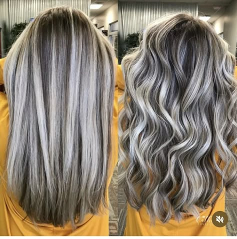 Long Blonde Hair With Brown Highlights, Blonde Hair With A Few Lowlights, Blonde Highlights With Black Lowlights, Lowlites On Grey Hair, Silver With Lowlights, White Blonde With Dark Lowlights, Fall Blonde Hair Color Dark Underneath, Silver Hair Dark Lowlights, Blonde Sliver Highlights