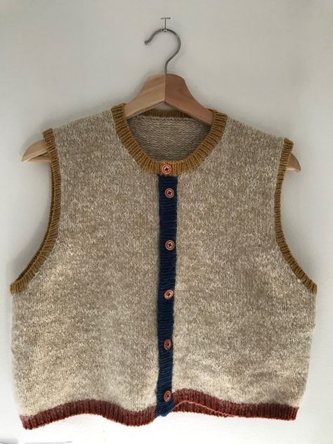 Knit Vest With Buttons, Knitting Vest Pattern, Knitting Pattern Vest, Sweater Vest Knitting Pattern, Vest Knitting Pattern, Vest Knitted, Holding Space, Knit Vest Pattern, Knit Ideas