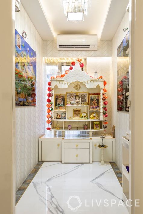 8 Luxurious Marble Mandir Designs That Will Inspire You Latest False Ceiling Designs, Mandir Decoration, Home Decor Indian, Mandir Design, Temple Design For Home, Pooja Mandir, Indian Home Interior, Interior Design Your Home, Pooja Room Door Design