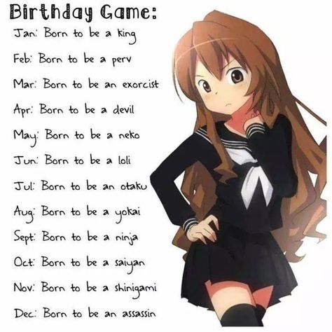 Anime Horoscope, Birthday Scenario Game, Scenario Game, Birthday Scenario, Birthday Anime, Quote Anime, Anime Birthday, Birthday Quote, Materi Bahasa Jepang