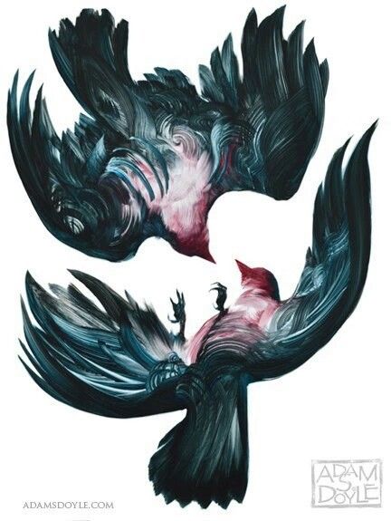 Falling birds Bird Falling, Tattoo Soul, Nordic Mythology, Tier Tattoo, Raven Cycle, Black Birds, Raven Art, Art Tumblr, Animal Drawing