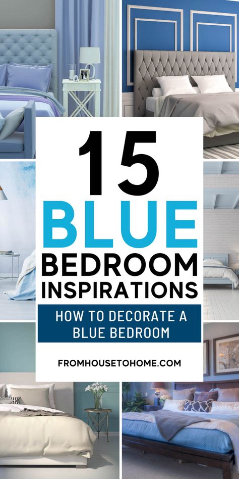 To create a tranquil and serene bedroom, try out these relaxing blue bedroom decor ideas. From classic blue and white bedrooms to glam and modern teal bedrooms, there is lots of decorating inspiration and pictures. Accent Colors For White Bedding, Beautiful Blue Bedrooms, Sky Blue Bedroom Walls Decorating Ideas, Cerulean Blue Bedroom, Teal And Blue Bedroom, Blue Gray And White Bedroom, Gray And Teal Bedroom Ideas, Pale Blue Bedroom Ideas, Blue Wall Bedroom Ideas